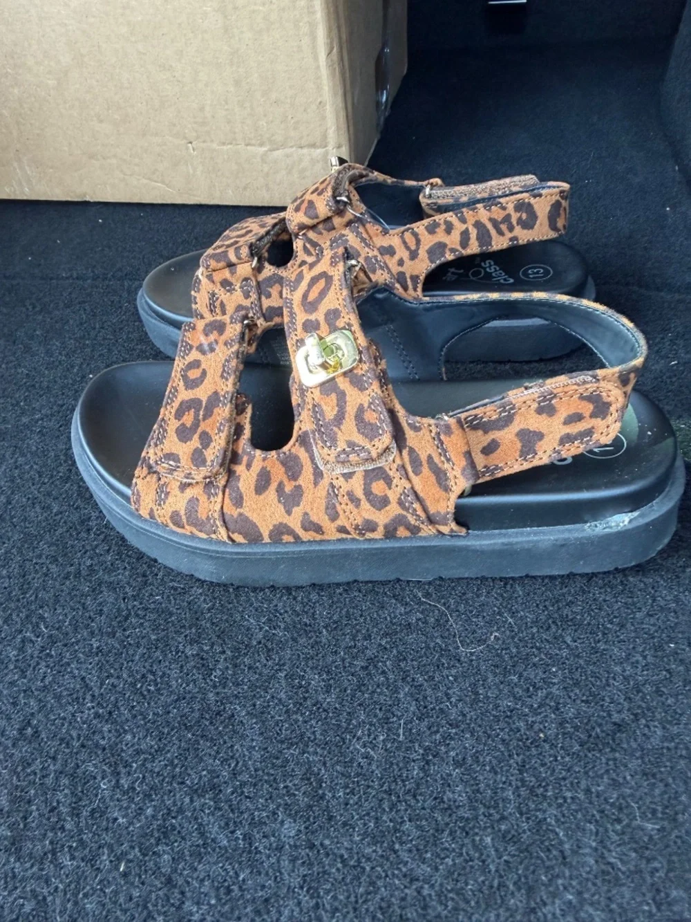 ✨ Art Class Kids Shoes Bundle Size 13 NWT Black Studded Flats & Leopard Sandals